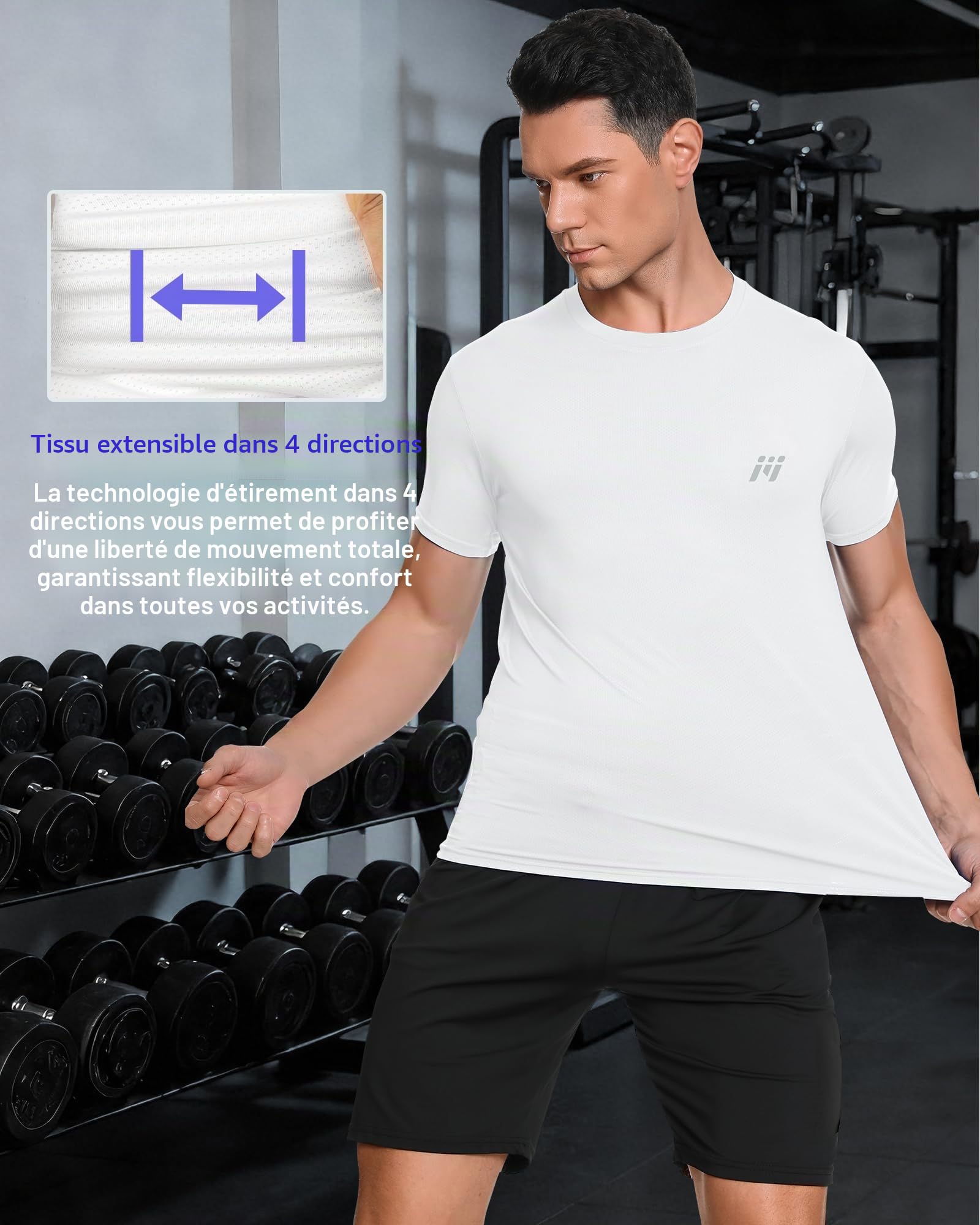 MEETYOO Tee Running Homme respirant fitness jogging musculation gym sport