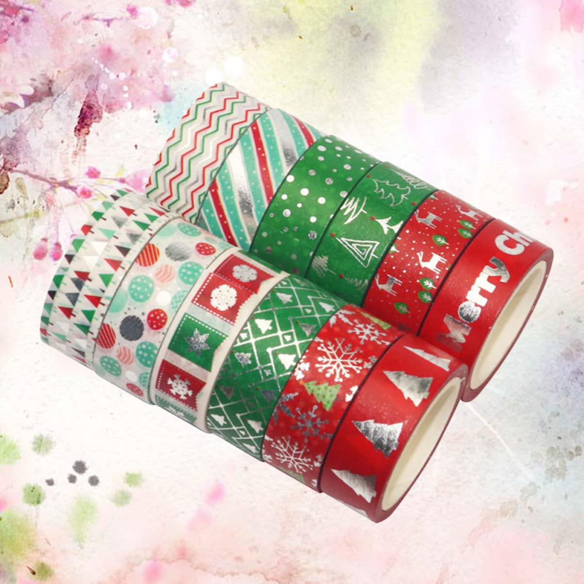 Didiseaon Rollos Linda Cinta De Papel Washi Cinta Adhesiva Washi Cinta De De Fiesta De Navidad Cinta Washi Cinta Decorativa Navideña Salir Adelante por Sí Mismo Árbol De Navidad