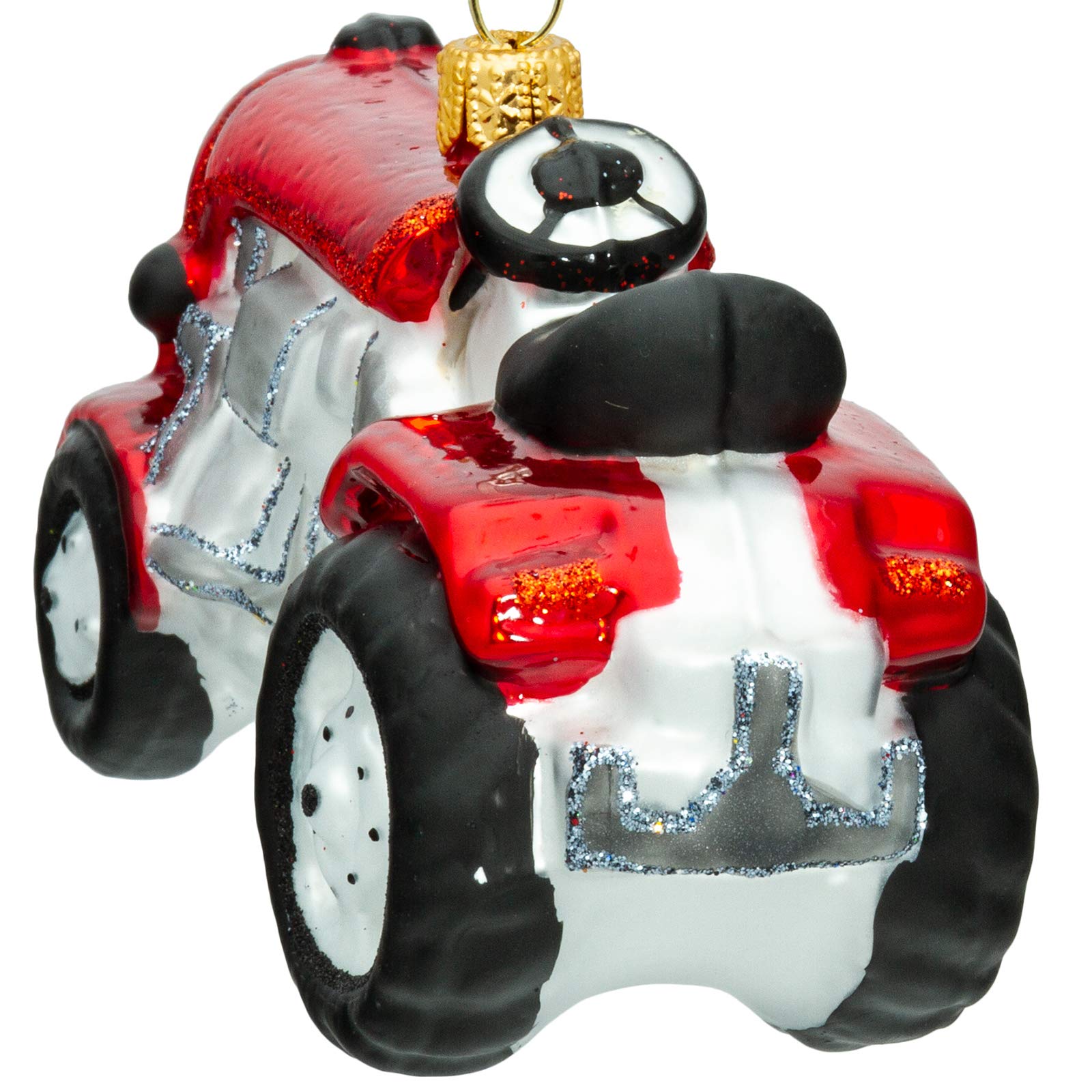 SIKORA Traktor besondere Weihnachtskugel Glas Christbaumschmuck Deko Figur Weihnachten Anhänger Ornament - Meisterstücke - BS723