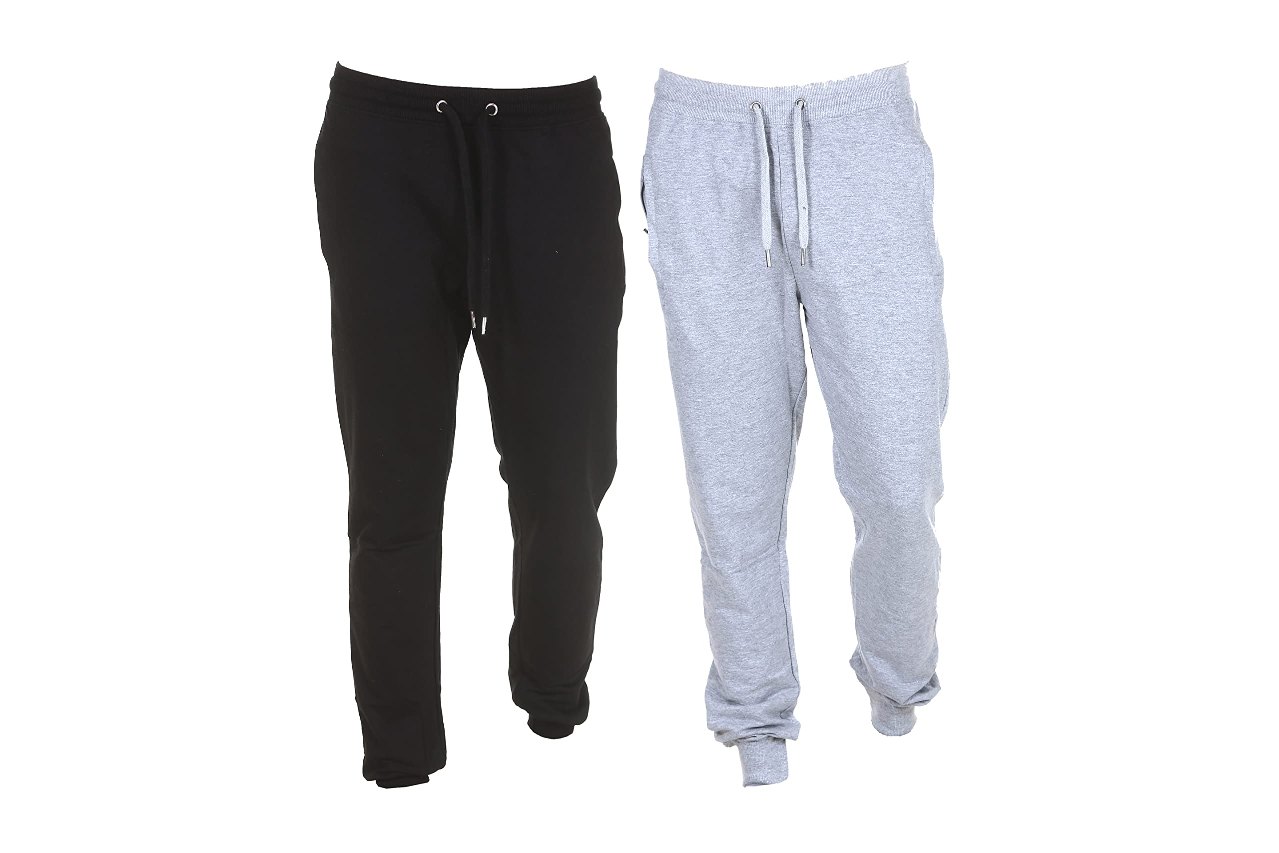(Pack of 2 = 1 Black + 1 Milange Grey Joggers Boys Gym Wear Yoga Running Night wear Lounge Wear Black+Milange Grey Jogger Trak Pant Pyjamas with Pocket-image-2