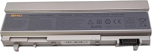 Miniatura 2 de GHU Nueva batería 87 WHR 9 celdas para Dell Latitude E6400 E6410 ATG E6500 E6510 PN KY266 KY265 KY477 PT434 NM633 312-0748 312-0749 w0x4f w111 93