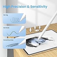Vista 8 de Digiroot Punta de repuesto mejorada para Apple Pencil Pro/1ª/2ª generación/USB-C y lápiz Logitech, 0.028 in, sin desgaste, punta fina, control