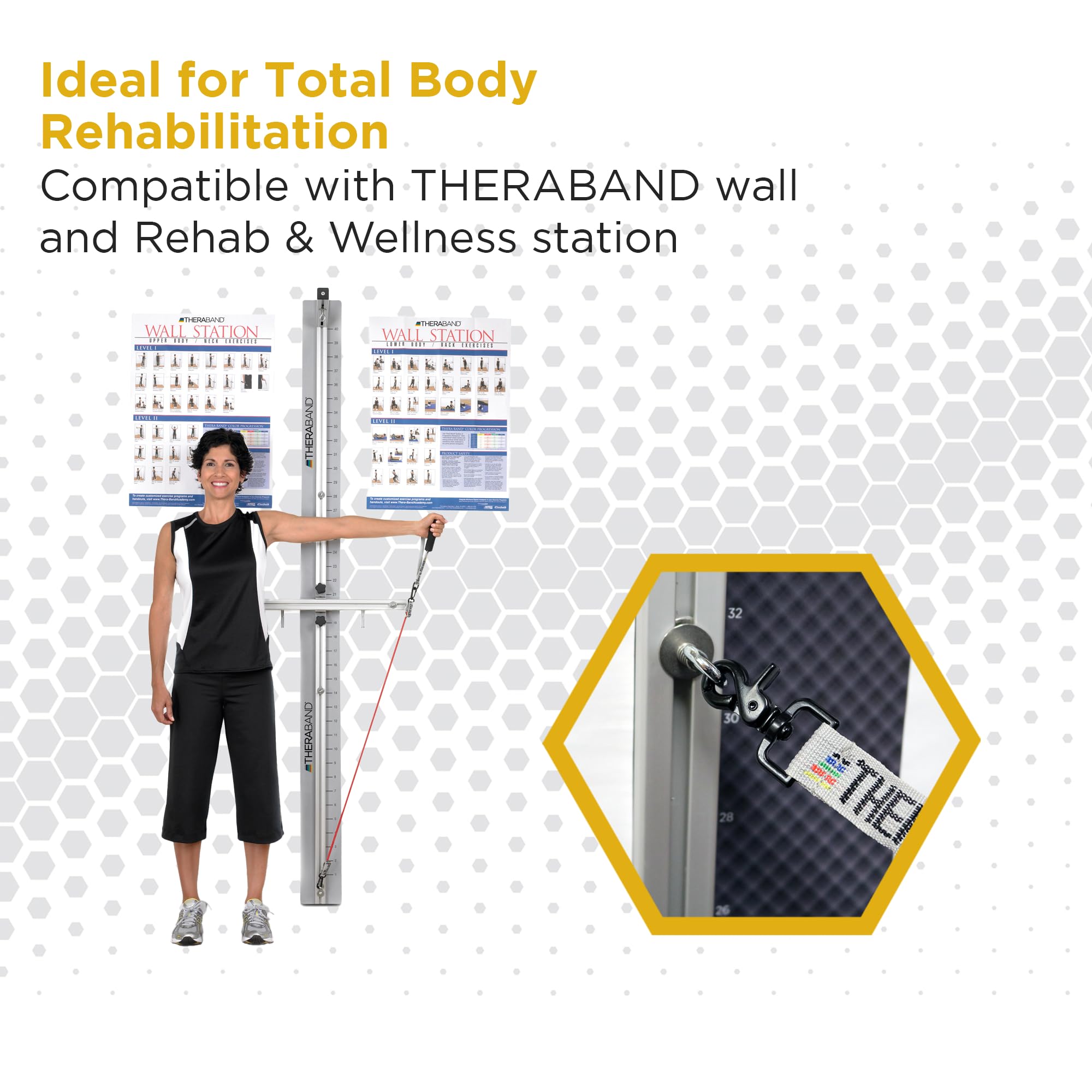 THERABAND Tubo di resistenza professionale in lattice, 60 cm, con connettori per esercizi, fisioterapia, pilates, allenamenti a casa e riabilitazione, giallo, set da 2