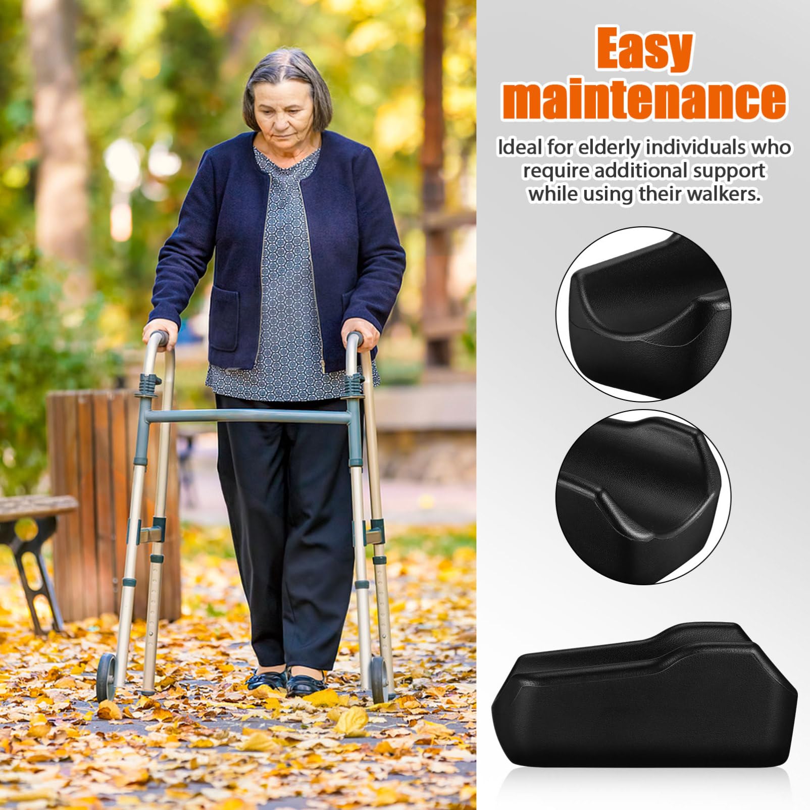 Cuscino Sostitutivo per Bracciolo Deambulatore per Anziani in Pu Morbido e Confortevole, Accessorio Facile da Installare per Rollator e Walker