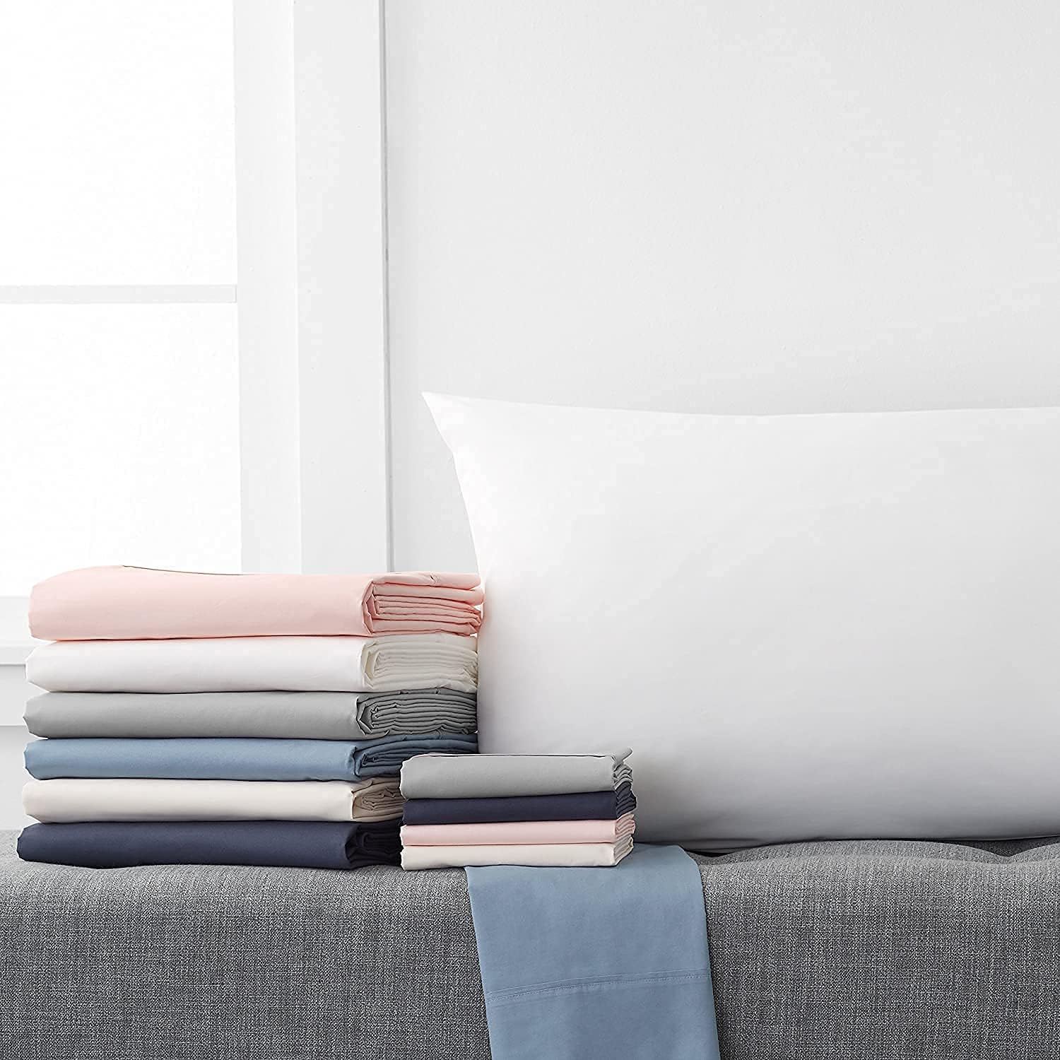 SKS Linen1000 Thread Count 100% Egyptian Cotton Pillow Cases Faded-Taupe King Size Pillow-Shames - 2-Piece Fade Resistant & Machine Washable