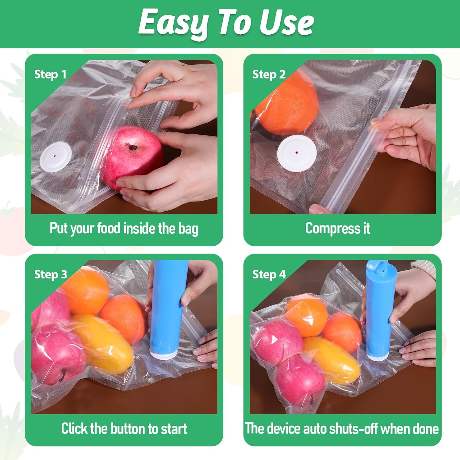 45 Pcs Vacuum Sealer Bags for Food, 3 Size Reusable Sous Vide Bags with Air Valve 8.7" x8.3" and 13.3" x 10.3" and 13.3" x 11.8" Air Valve Zipper Bag for Food Storage Freshness (S+M+L)