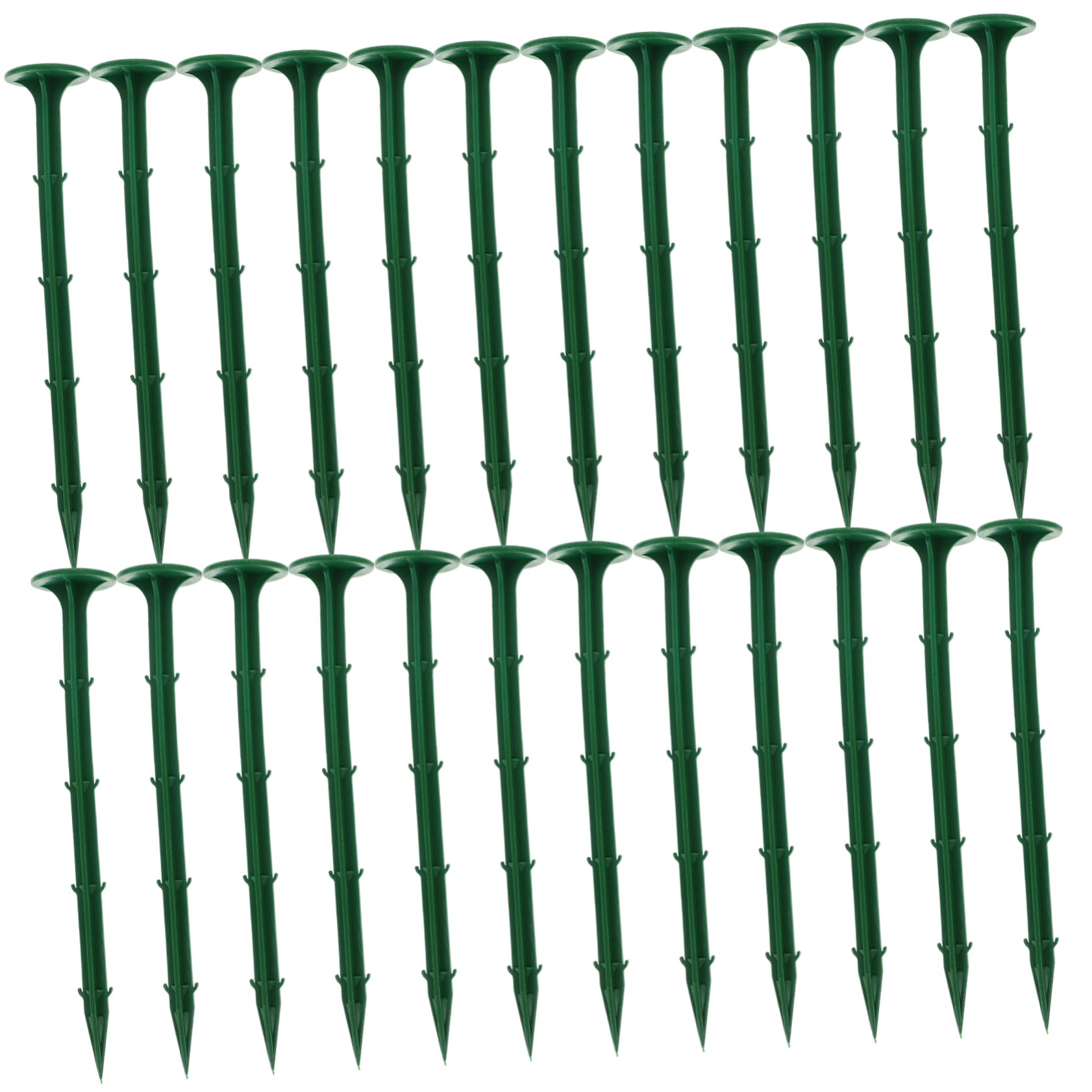 Piquets de Sol de Jardin en Plastique Vert 100 Pièces pour Bâche