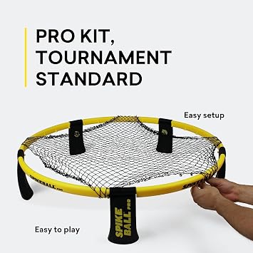 Spikeball Pro Kit (Tournament Edition) Set with Spikepaddle 4 Pack Accessory Bundle