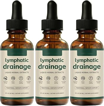 Lymphatic Drainage Drops 59ml Wellness Drops,Lymphatic Drainage Detox Oil,Reduces Face & Body Swelling, Promotes Efficient Drainage of the,Cleanse Your Body,Vegan&Sugar-Free 3 PCS