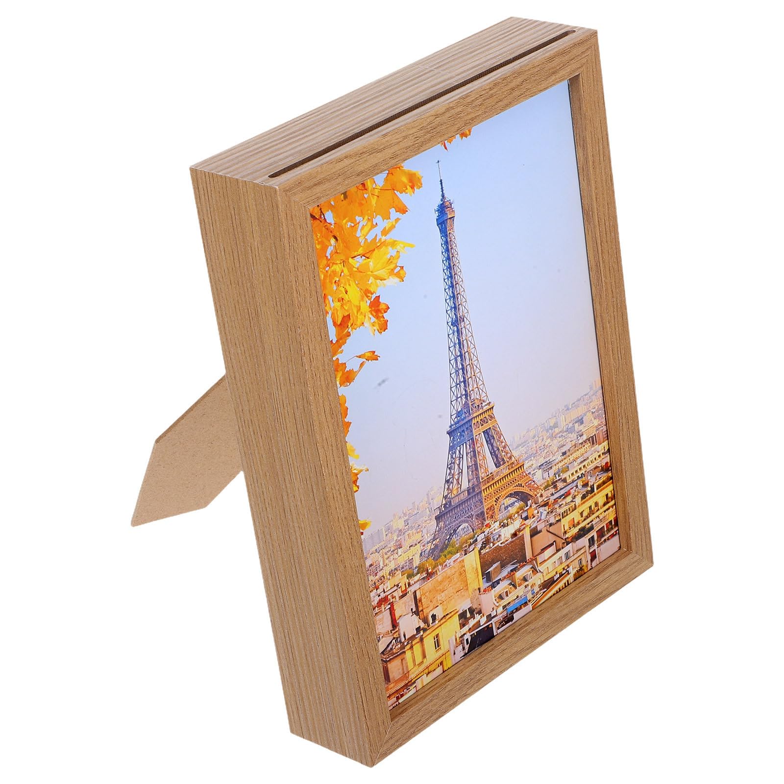 Tirelire voyage adulte bois rangement cadre photo compartiment caché