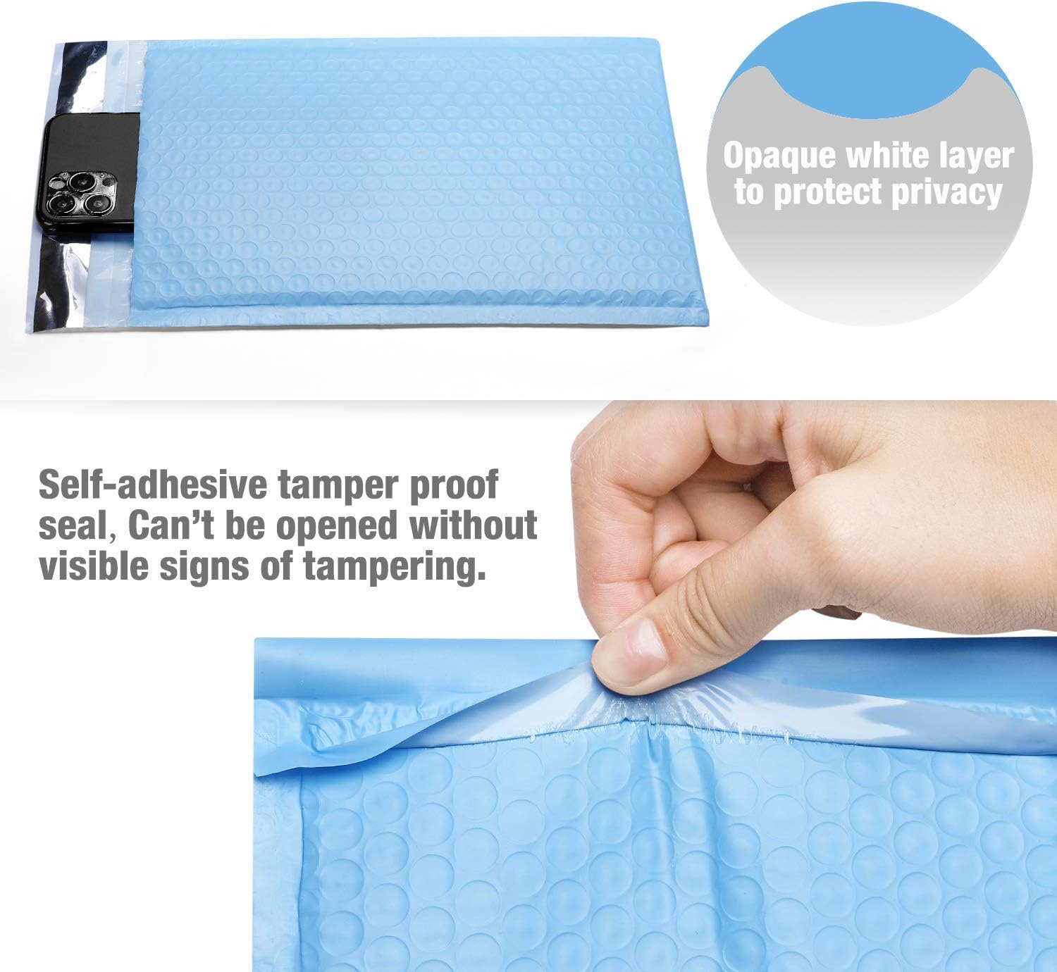 Fuxury Bubble Mailer, 6x10 Inch Bubble Mailers 25 Pack, Self-Seal Adhesive Padded Envelopes, Water Resistant Mailers, Shipping Envelopes for Packaging, Small Business, Mailing,Bulk Light Blue#0