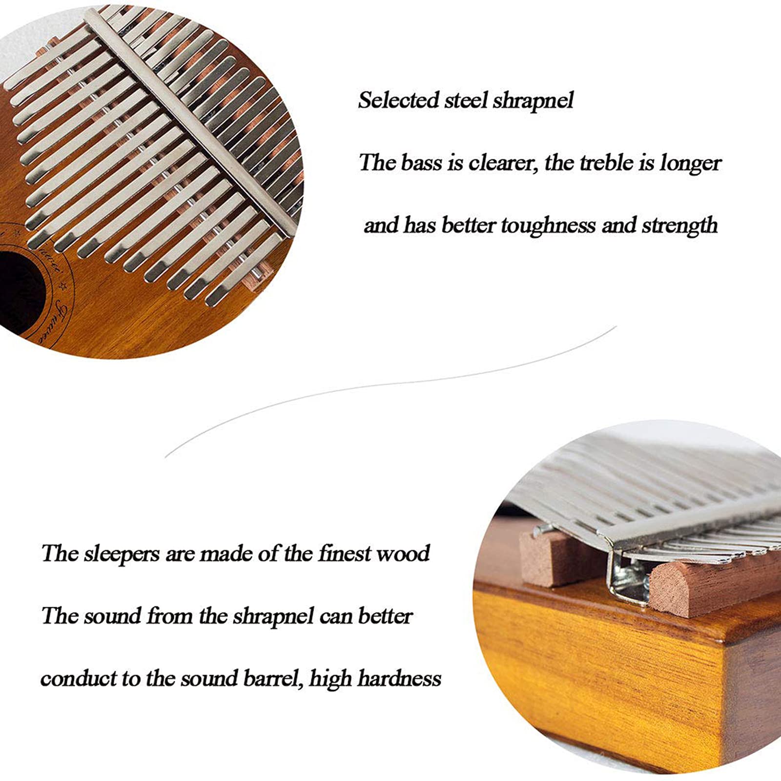 Kalimba 17 Keys, Thumb Piano avec Tuning Hammer Portable Bois en Bois de Haute Qualité pour Les Enfants Adultes Débutants