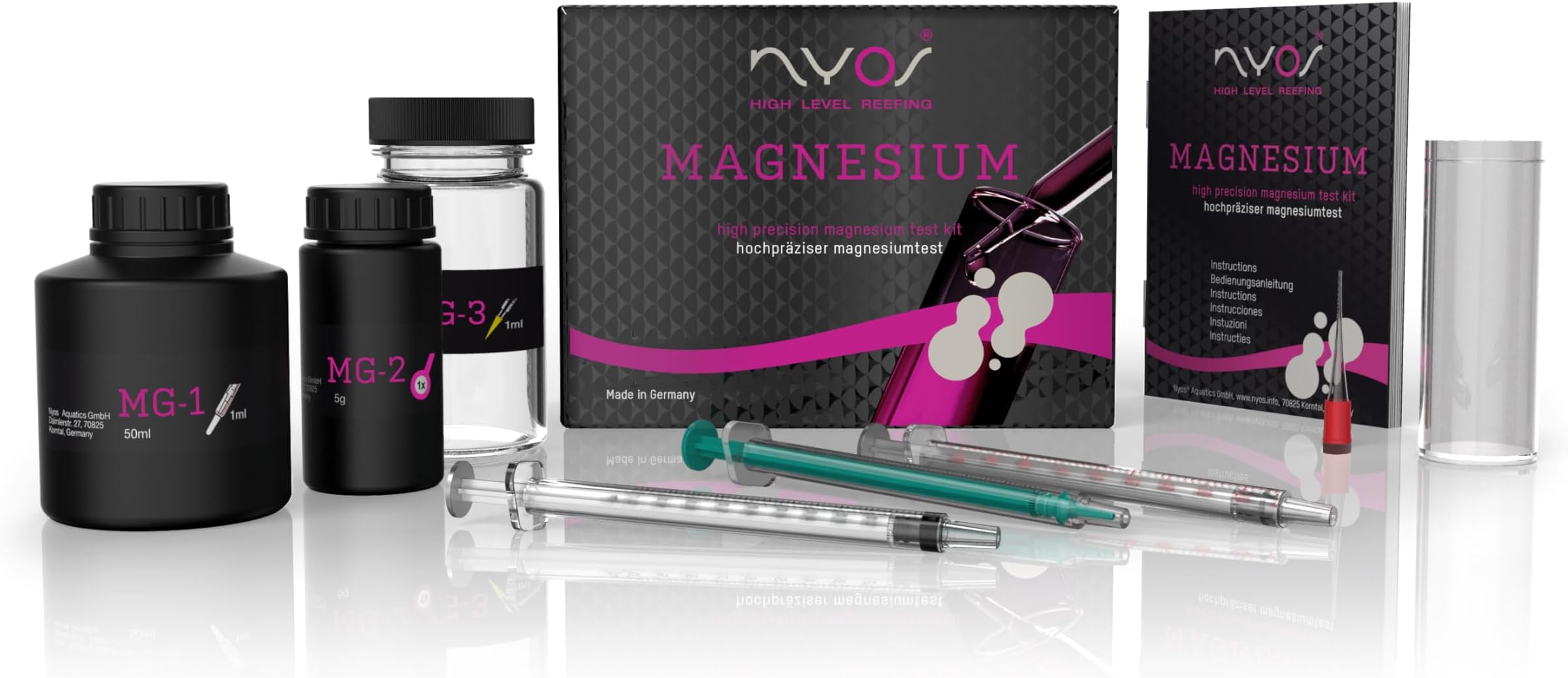 NYOS Magnesium Reefer Test Kit - Precise Seawater Analysis, 50 Tests, Laboratory Quality from Germany, Easy to Use
