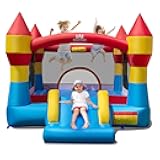 BOUNTECH Inflatable Bounce House, 12x9FT Big Bouncy Castle for Kids Party Fun, Jumping Area, Slide, Easy Set up, Indoor Outdoor Blow up Toddler Large Bounce House for Age 3+ Backyard Birthday Gifts