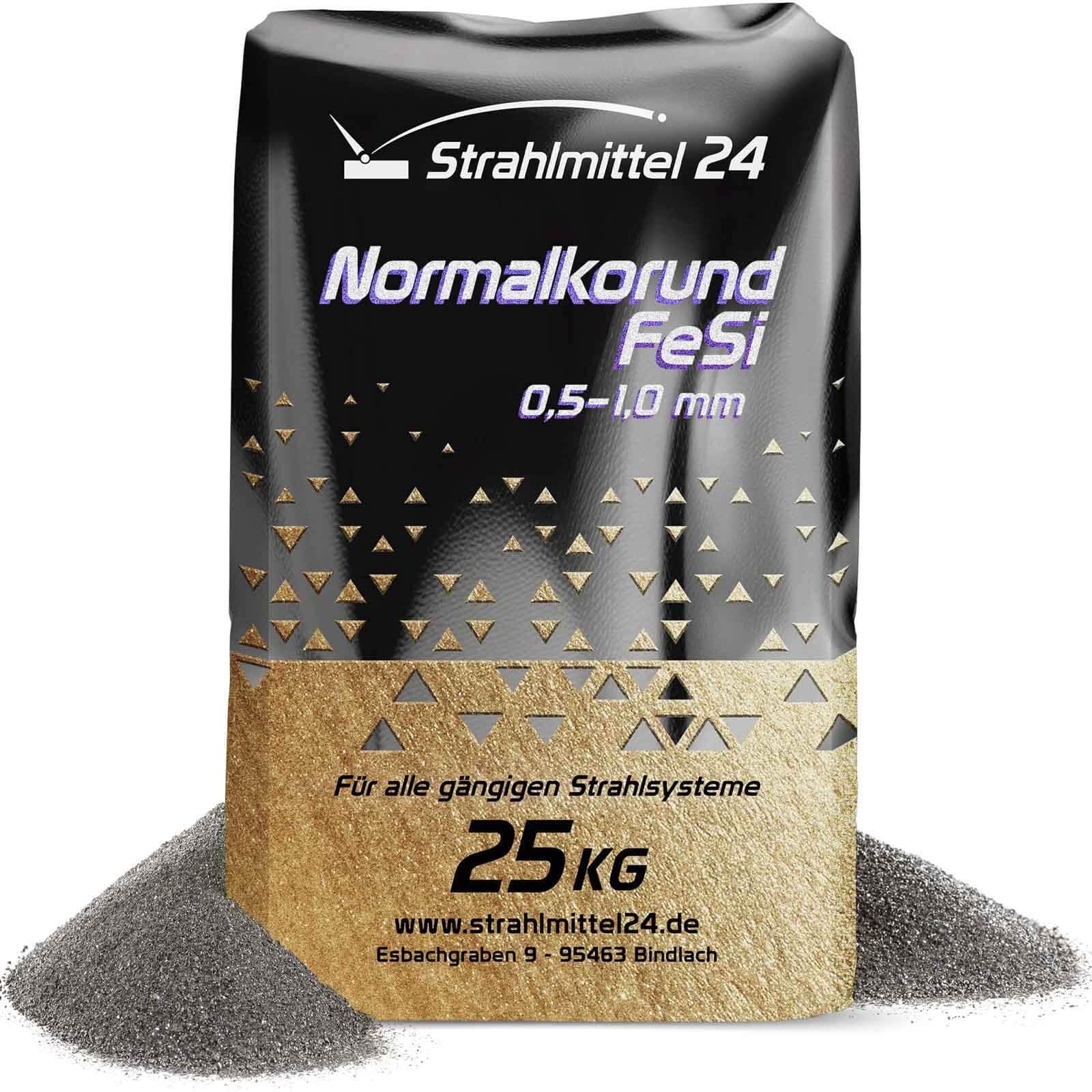25 KG Normalkorund FeSi 0,5-1,0 mm Strahlmittel