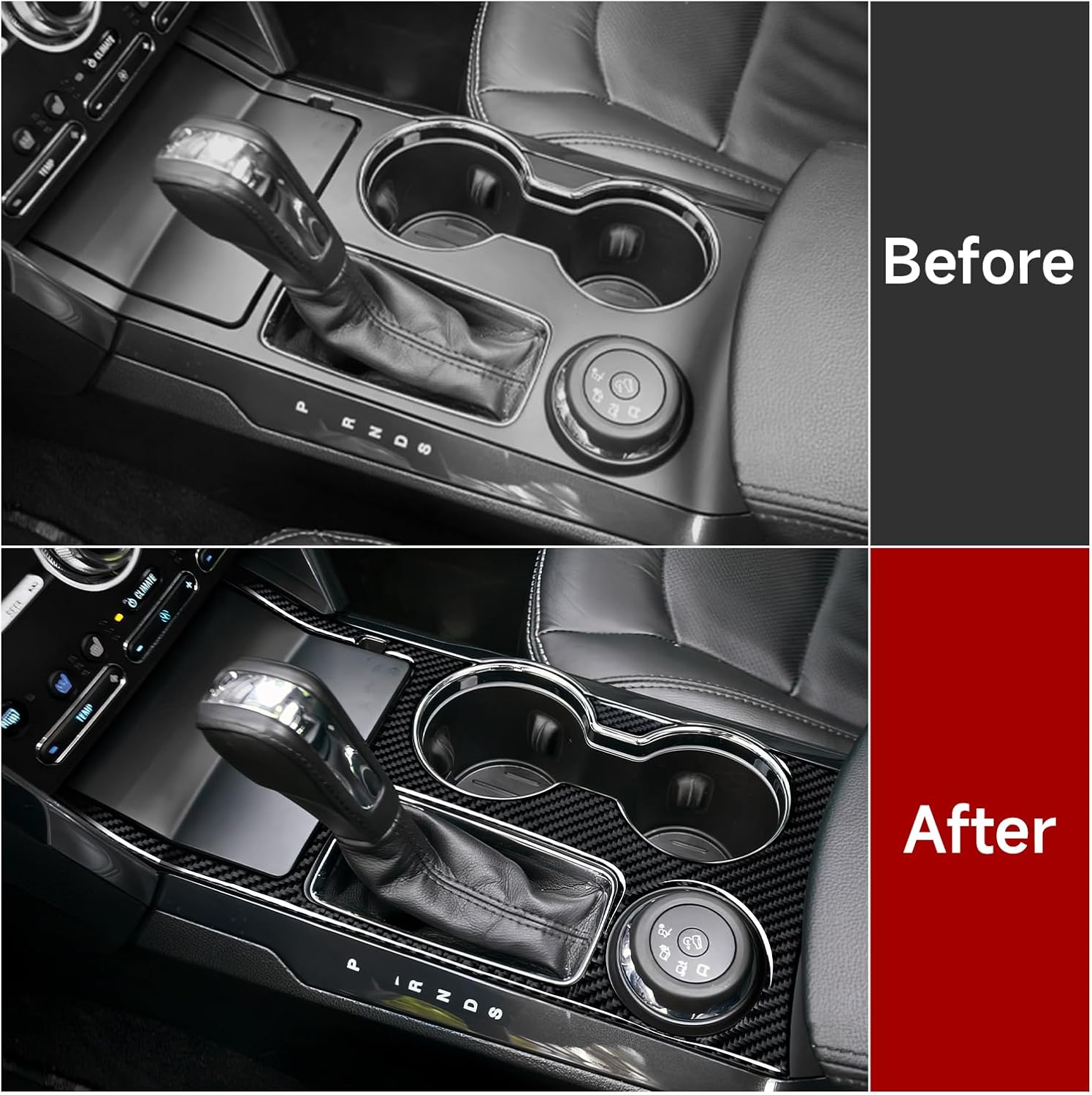 Car Central Gear Shift A Sticker Carbon Fiber Decal Interior Trim Cover for Ford Explorer Sport 2010-2019 Accessories
