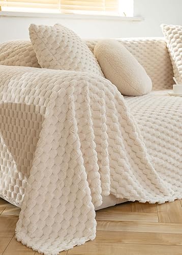 Miniatura 6 de Funda de sofá de piel sintética súper suave con diseño de panal de abejas y felpa esponjosa, funda para sofá, funda para sofás, fundas de sofá