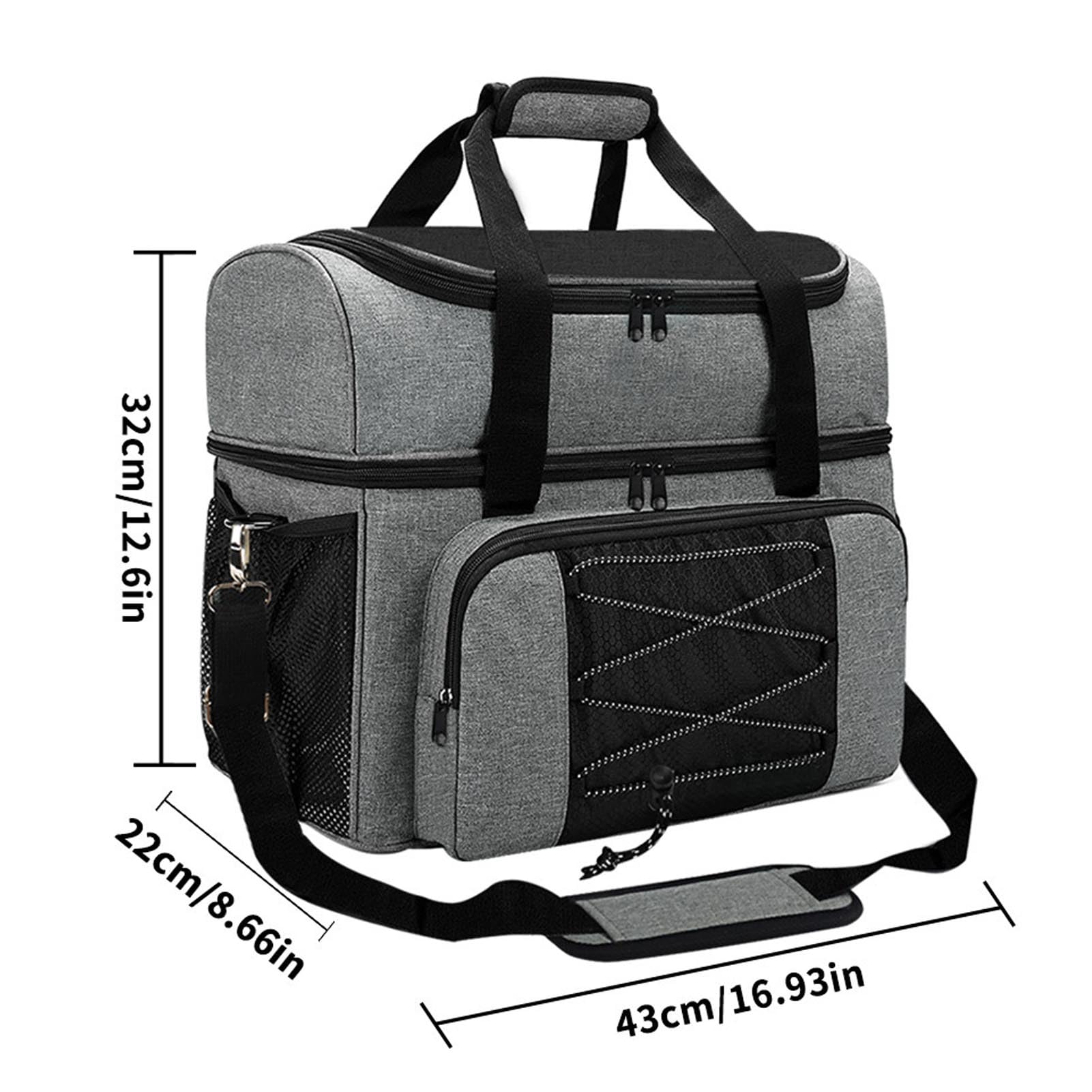 Fockety Bolsa para Bolas de boliche, 100 g, Doble Bola, con Compartimento para Zapatos y Bolsillos Laterales para competición, Ideal para Principiantes y Jugadores avanzados