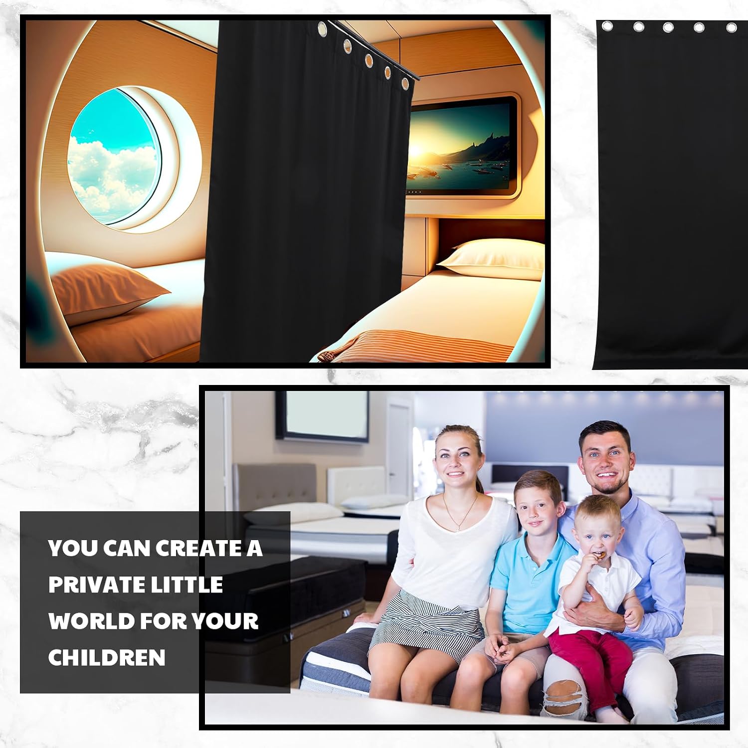Hahafelt Cruise Ship Lower Noise Room Divider Curtain Screen Partitions with Magnetic Hooks for Hanging 52" 84" Sound Reducing Divider Room Panel Curtain for Separate Beds on Cruise Ships
