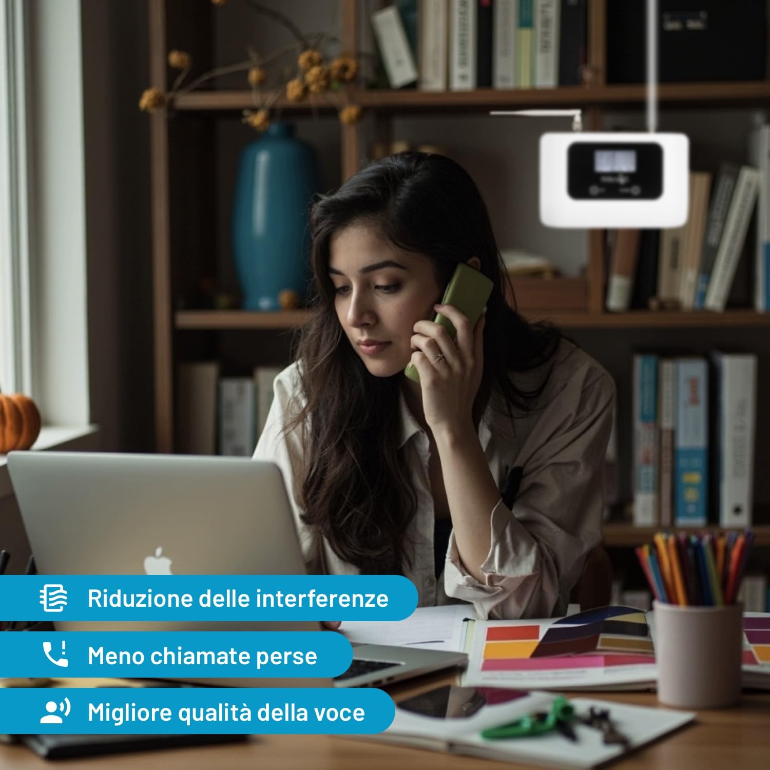 Amplificatore de Segnale GSM Banda 8 (900MHz) - Ripetitore di Segnale Mobile per Casa e Ufficio - Copertura Fino a 130 m² - Compatibile con TIM, Vodafone, WindTre, ecc.