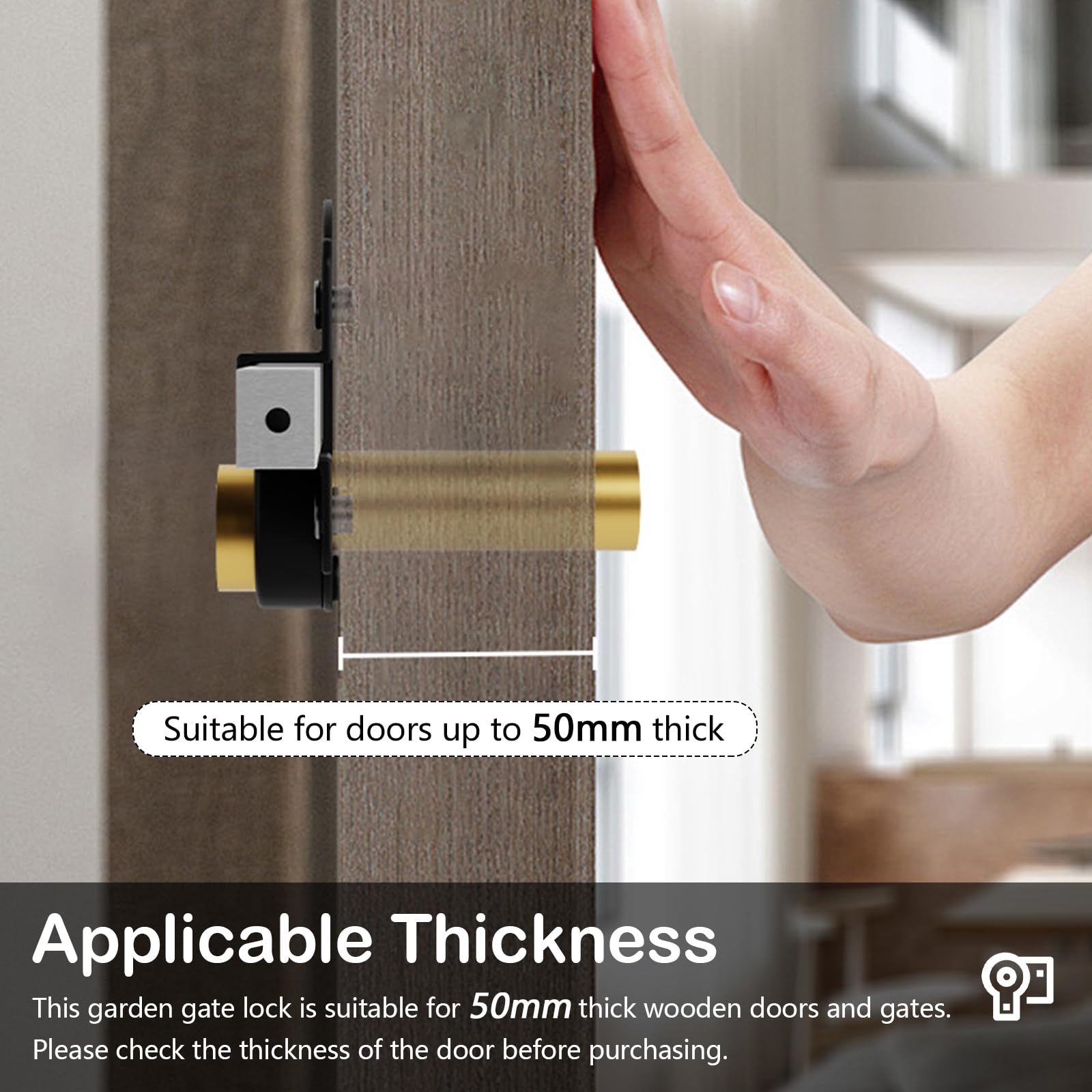 Cerradura Puerta, Cerradura Puerta Interior con Cilindro de Bloqueo de 50 mm Doble Bloqueo de Acero Inoxidable con 5 Llaves para Puerta de Metal Puerta de Madera Entradas de Casas Dormitorios