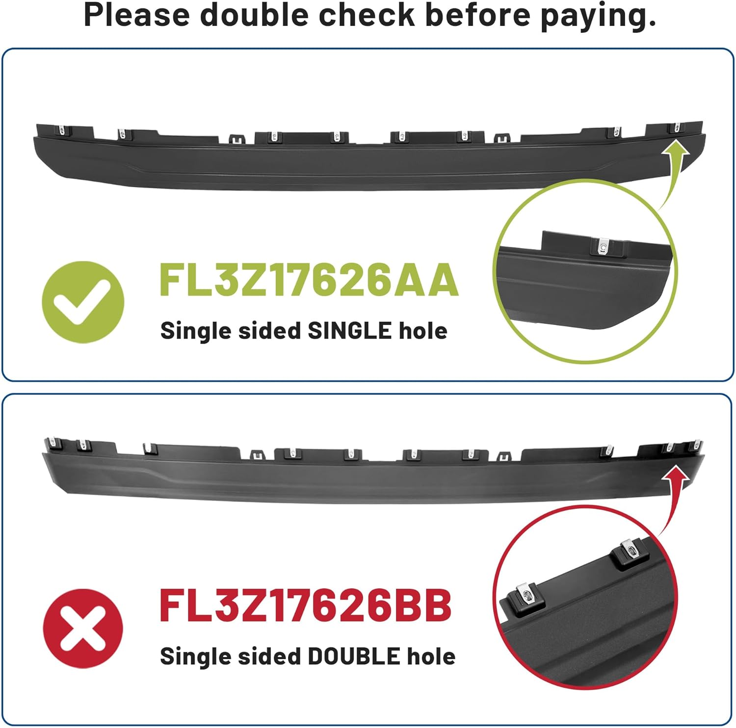 Front Bumper Valance Compatible with 2015-2017 Ford F-150 Replacement for FL3Z17626AA FO1095267 FO1095267C Air Dam Deflector Front Lower Valance Plastic(PP) Black