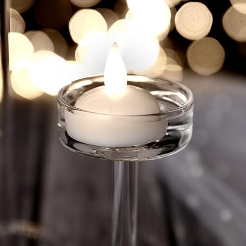 Miniatura 5 de AGPtek - lote de 10 luces ledes flotantes para té, impermeables, para decoración de bodas y fiestas, floral, vela sin llama, blanco/blanco cálido,