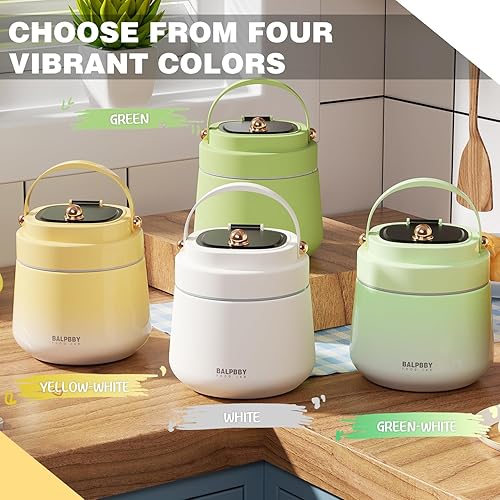 Miniatura 63 de Termo para alimentos calientes para adultos, 40 onzas, recipientes térmicos de sopa de boca ancha con aislamiento al vacío, caja de almuerzo de Negro