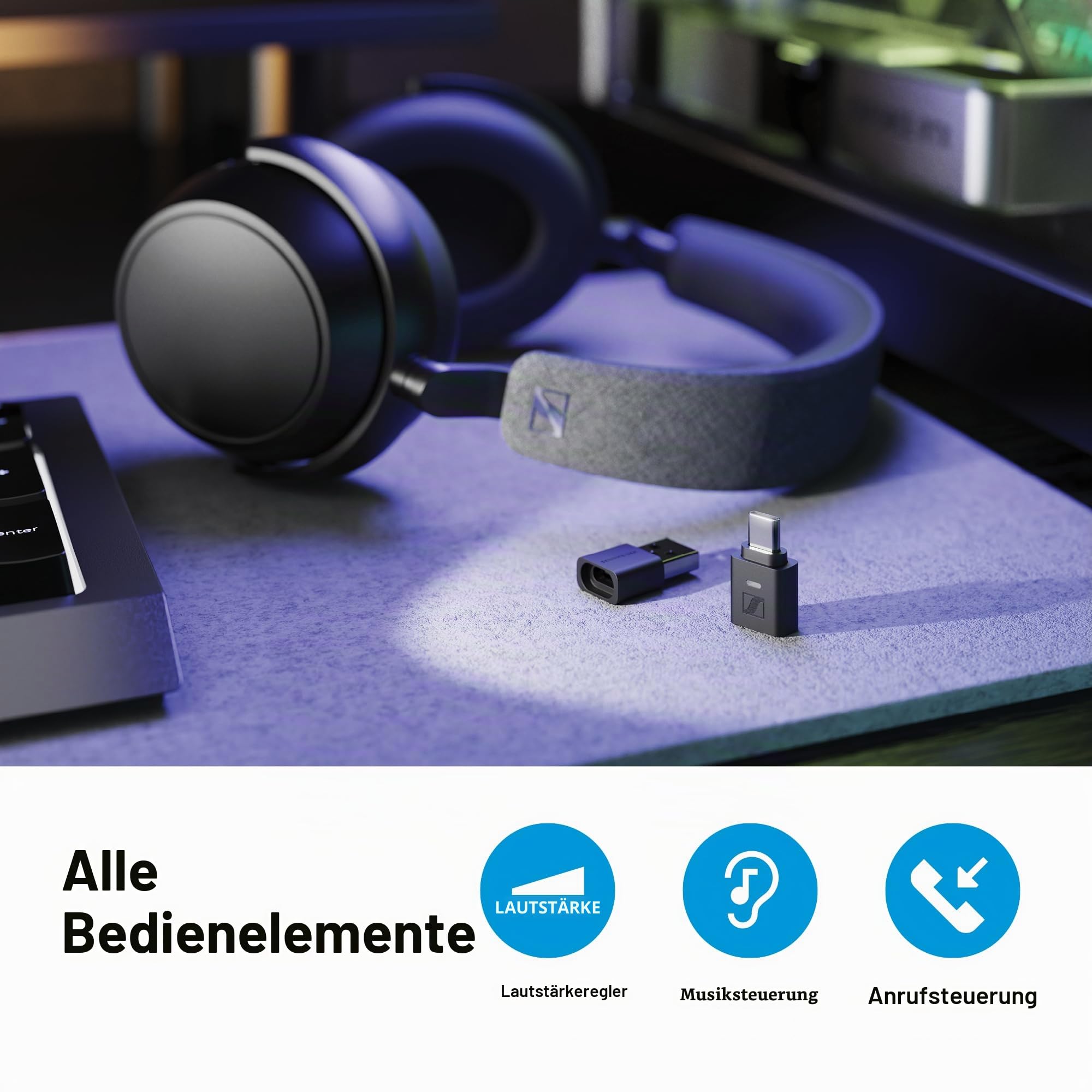 Sennheiser BTD 700 Bluetooth USB Dongle - aptX Lossless, Auracast, Plug & Play Audio Transmitter für Kopfhörer und Lautsprecher - Ultra Low Latency, Bluetooth 5.4, USB-C & USB-A kompatibel