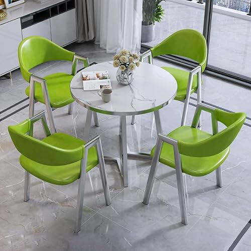 Miniatura 12 de YVYKFZD Juego de mesa y silla para sala de recepción de oficina, juego de mesa de comedor de cocina y café, mesa de conferencias redonda simple para
