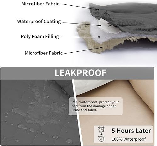 Miniatura 3 de Easy-Going Funda de cama de perro 100% impermeable, reversible, a prueba de fugas, lavable, protector de muebles para mascotas, niños, perros, gatos