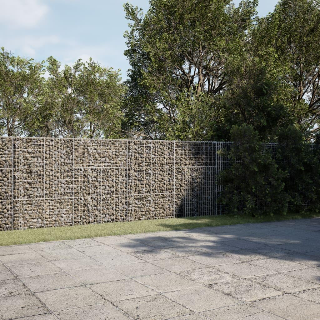 Gavión 1100 x 100 x 150 cm cesta de piedra de hierro galvanizado | Cesta de hierro galvanizado resistente para jardinería creativa y una protección de privacidad estable en exteriores.