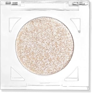 Erinde Shimmer Glitter Eyeshadow Palette, Korean Eye Glitter Makeup, Ultra-Blendable, Sparkle Silver Champagne Gold Eye Shadow, Single Shade Metallic Pigmented Color, 02#