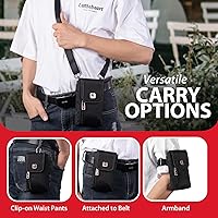 Vista 6 de Ranboo Funda de nailon para teléfono celular para cinturón, funda para teléfono con clip para cinturón para iPhone 16 Pro Max 16 Plus 15 Pro Max 14