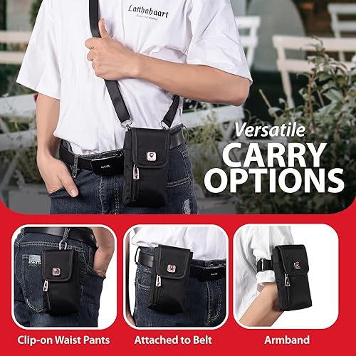 Miniatura 6 de Ranboo Funda de nailon para teléfono celular para cinturón, funda para teléfono con clip para cinturón para iPhone 15 Pro Max 14 Pro Max 14 Pro Max