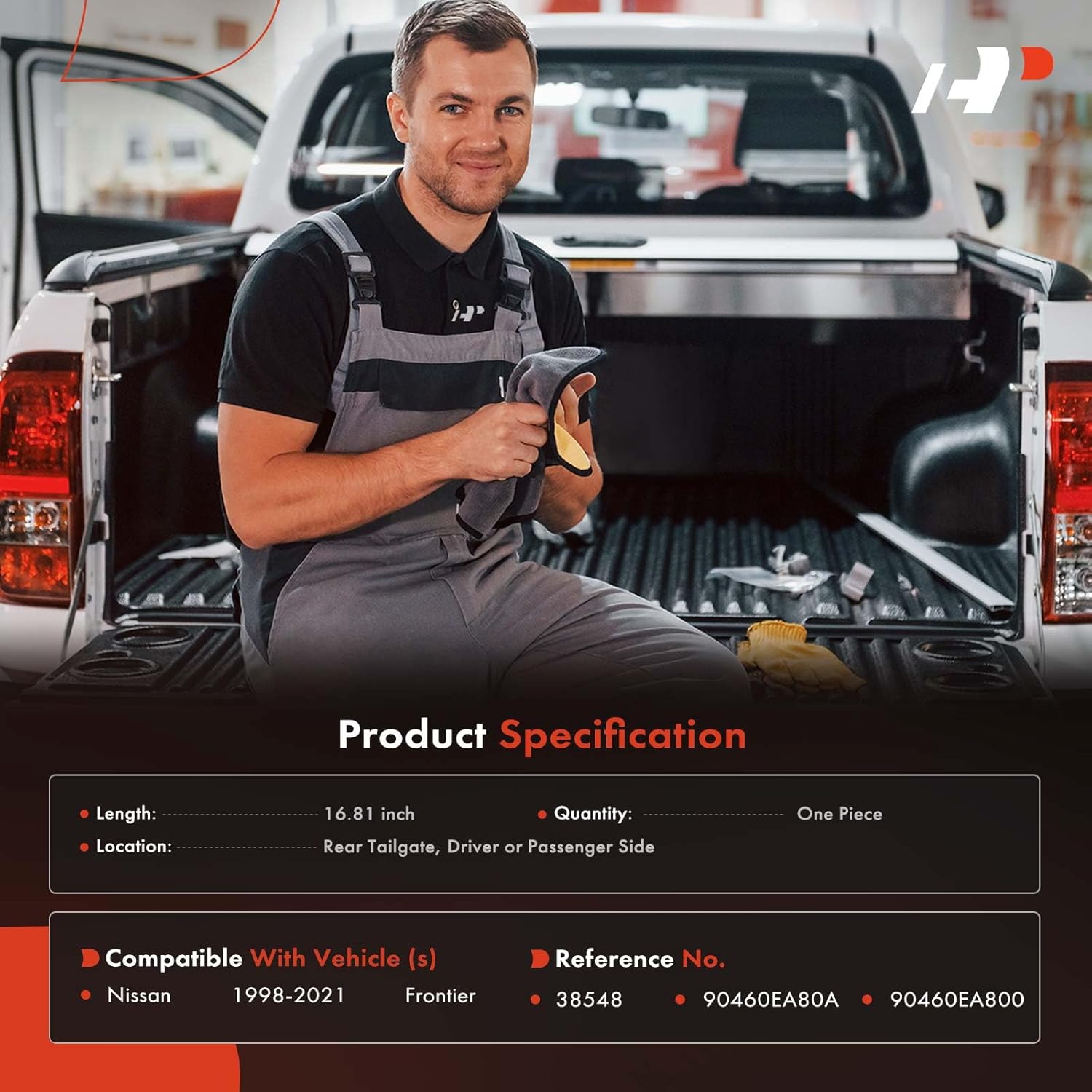 A-Premium Tailgate Assist & Tailgate Support Cable Compatible with Nissan Models - Frontier 2005-2021, not fit Navara