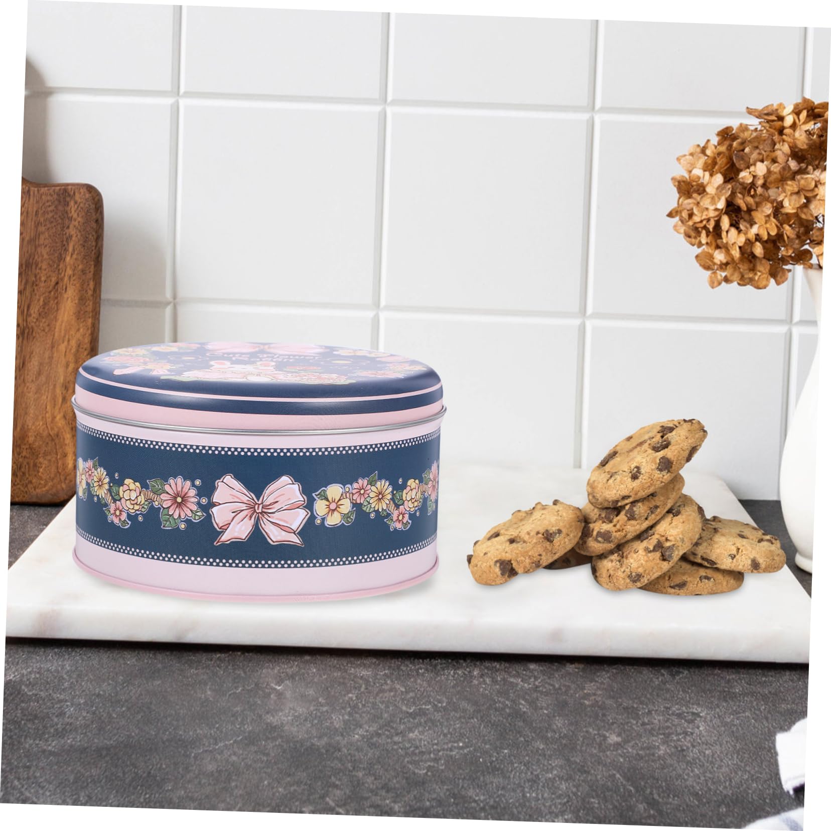 Zerodeko Scatola Di Latta Rotonda Per Dolcetti E Biscotti – Contenitore Decorativo Leggero Con Coperchio, Per Bomboniere E Confezioni Regalo