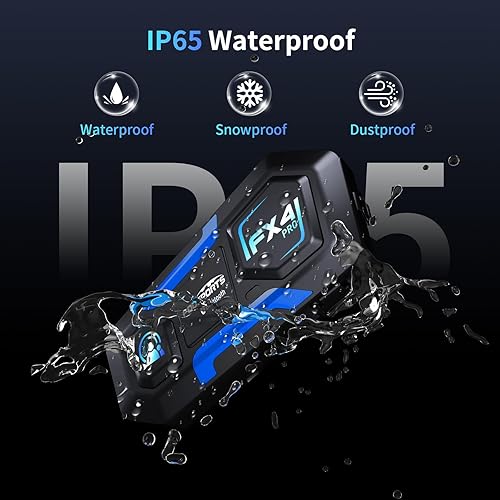 Miniatura 7 de Fodsports FX4 Pro 4-Rider - Intercomunicador Bluetooth para motocicleta, sistema de comunicación de casco de 3,937.0 ft, auriculares impermeables
