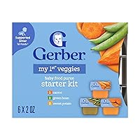 Vista 9 de Gerber Mi primer kit de frutas, puré de plátano, pera y manzana, tarros de 2 onzas, paquete de 2 (set de 6)