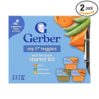 Gerber Stage 1 Baby Food, Veggie Variety Pack Puree Tubs, Baby Puree, 2PK