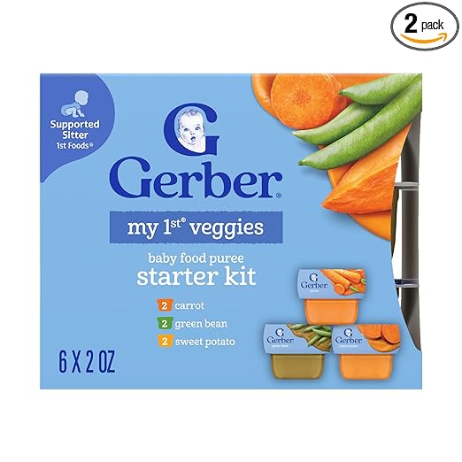 Gerber Stage 1 Baby Food, Veggie Variety Pack Puree Tubs, Baby Puree, 2PK