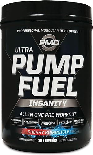 Miniatura 1 de PMD Sports Ultra Pump Fuel Insanity - Mezcla de bebidas antes del entrenamiento para energía, fuerza, resistencia, recuperación, carbohidratos