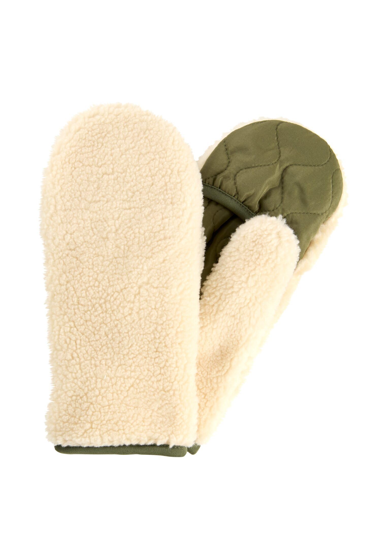 camel active Damen Teddy Handschuhe in einem Materialmix