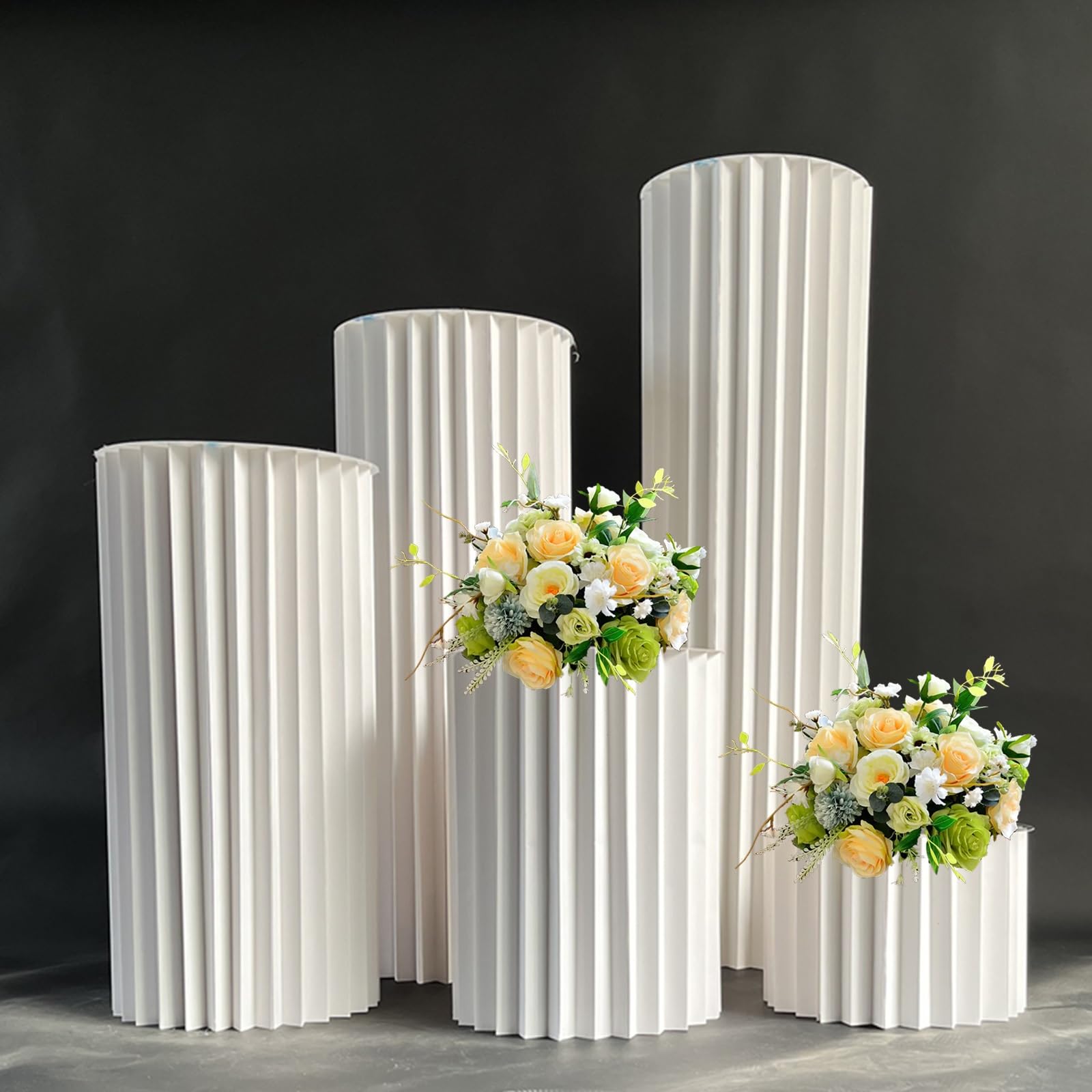 4 Colonne Di Carta Pieghevoli Per Display Con Coperchio In Acrilico - Ideali Per Matrimoni, Feste E Compleanni - Foto 13