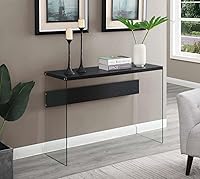 Vista 2 de SoHo - Mesa consola de cristal, color negro y cristal