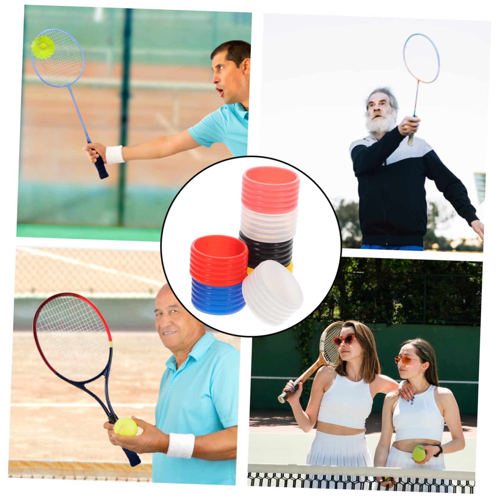 Toddmomy Teiliges Tennisgriffband rutschfeste Für Tennisschläger Und Badmintonschläger Schweißabsorbierend Farben Leuchtend Macarons Transparent