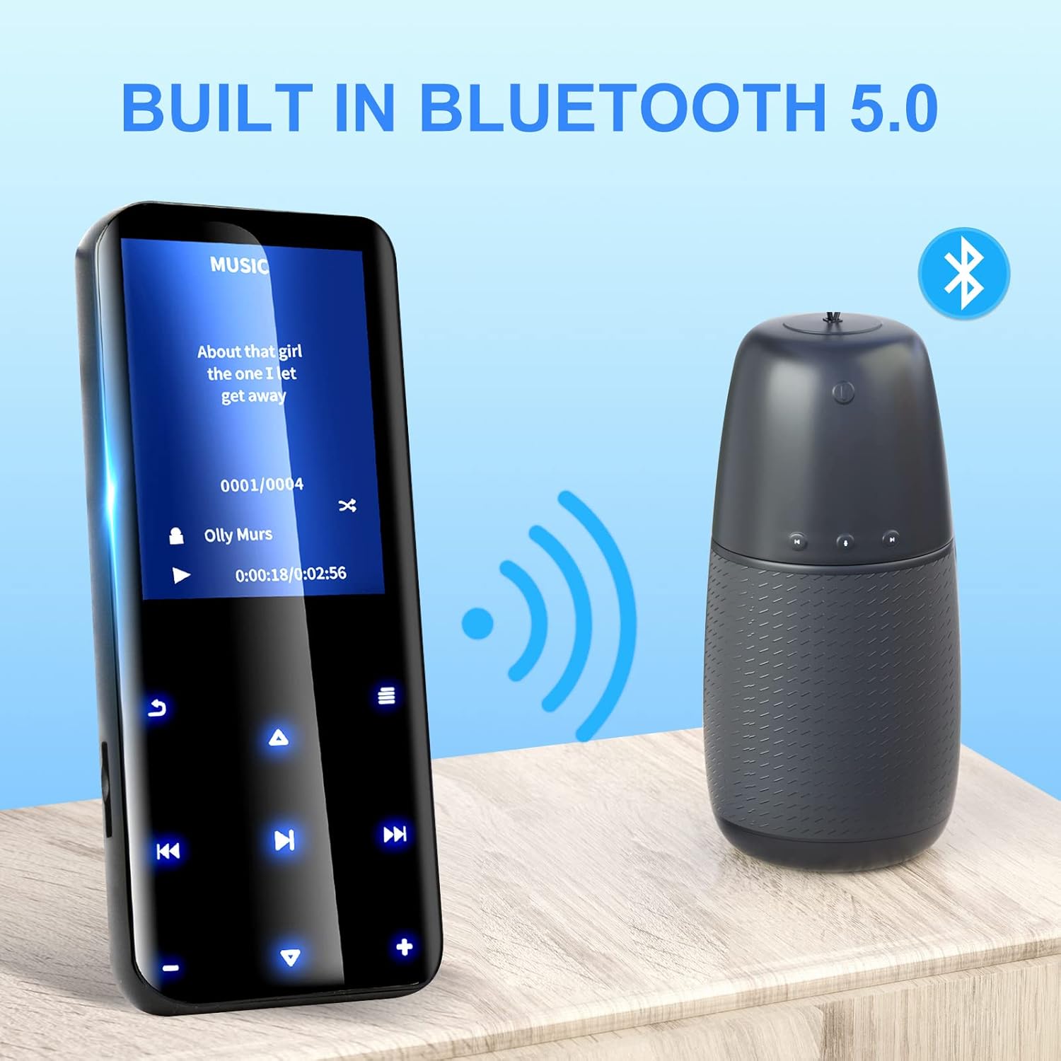 72GB MP3 Player with Bluetooth Built-in Speaker, REDANT HiFi Metal Mini Portable Digital Lossless Music MP3 MP4 Player for Kids Walkman with Radio FM Recording Touch Key for Sports Running : Electronics