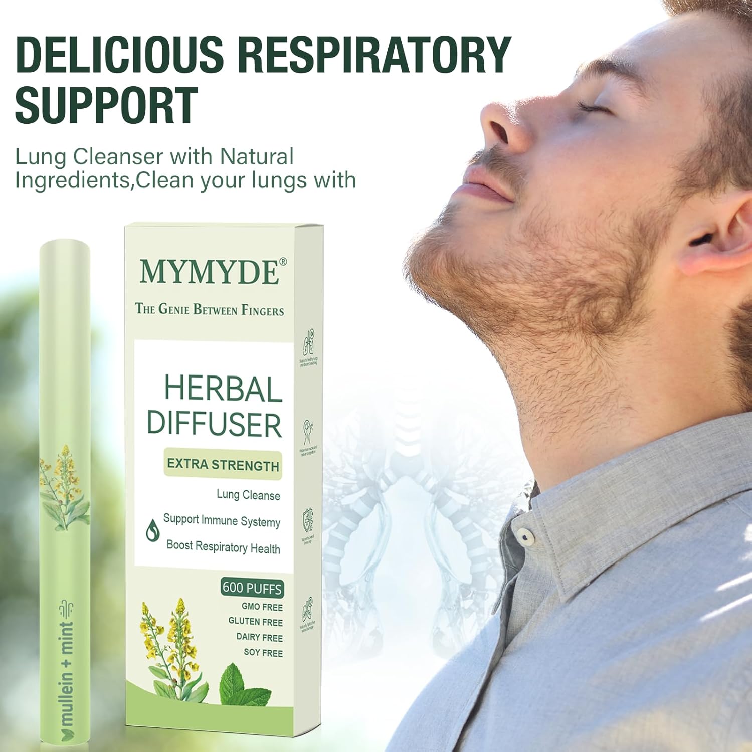 Herbal Diffuser Sticks Upgraded - Thyme & Mint Extract - Designed for Lung Detoxification and Oral Freshness - Soothing Relaxation Sticks - Your Choice for Health and Aromatherapy