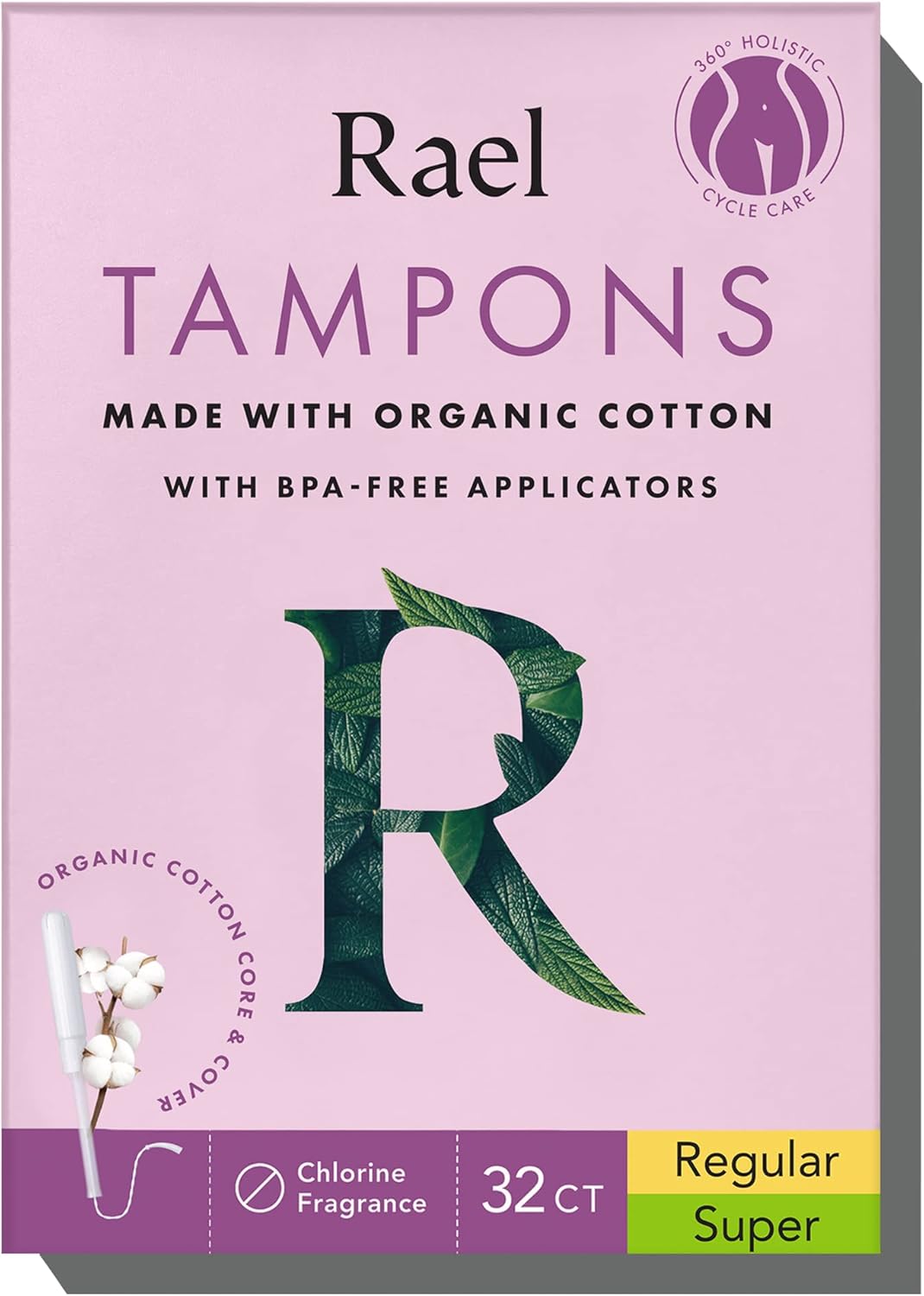 Buy Rael Organic Cotton Unscented Tampons Regular Absorbency, BPA