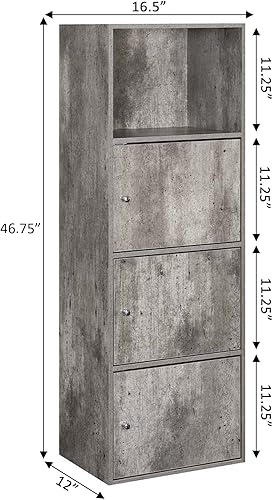 Miniatura 3 de Convenience Concepts Xtra Storage - Armario de 3 puertas con estante, 16.5 pulgadas de largo x 12 pulgadas de ancho x 46.75 pulgadas de alto, abedul